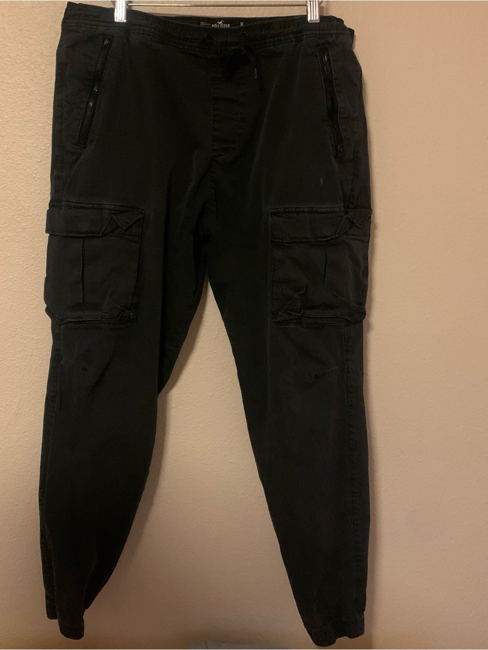 Hollister Black Cargo Joggers with Utility Pockets